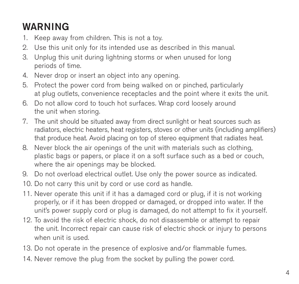 Warning | Brookstone Digital Photo Frame User Manual | Page 5 / 40