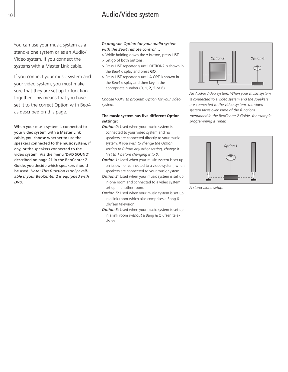Audio/video system | Bang & Olufsen BeoCenter 2 Socket Unit - User Guide User Manual | Page 10 / 16