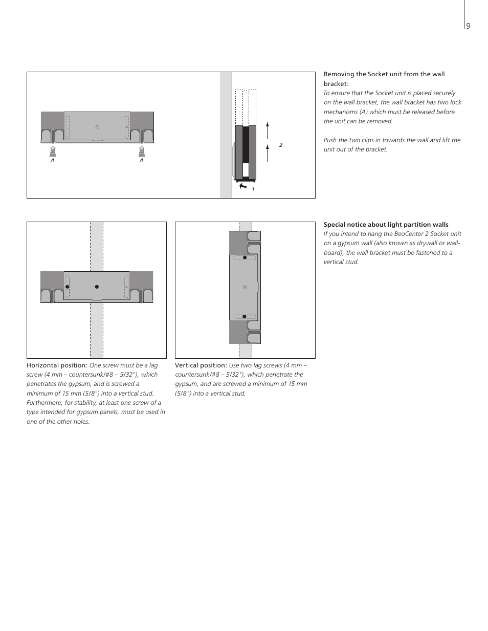 Bang & Olufsen BeoCenter 2 Socket Unit - User Guide User Manual | Page 9 / 16