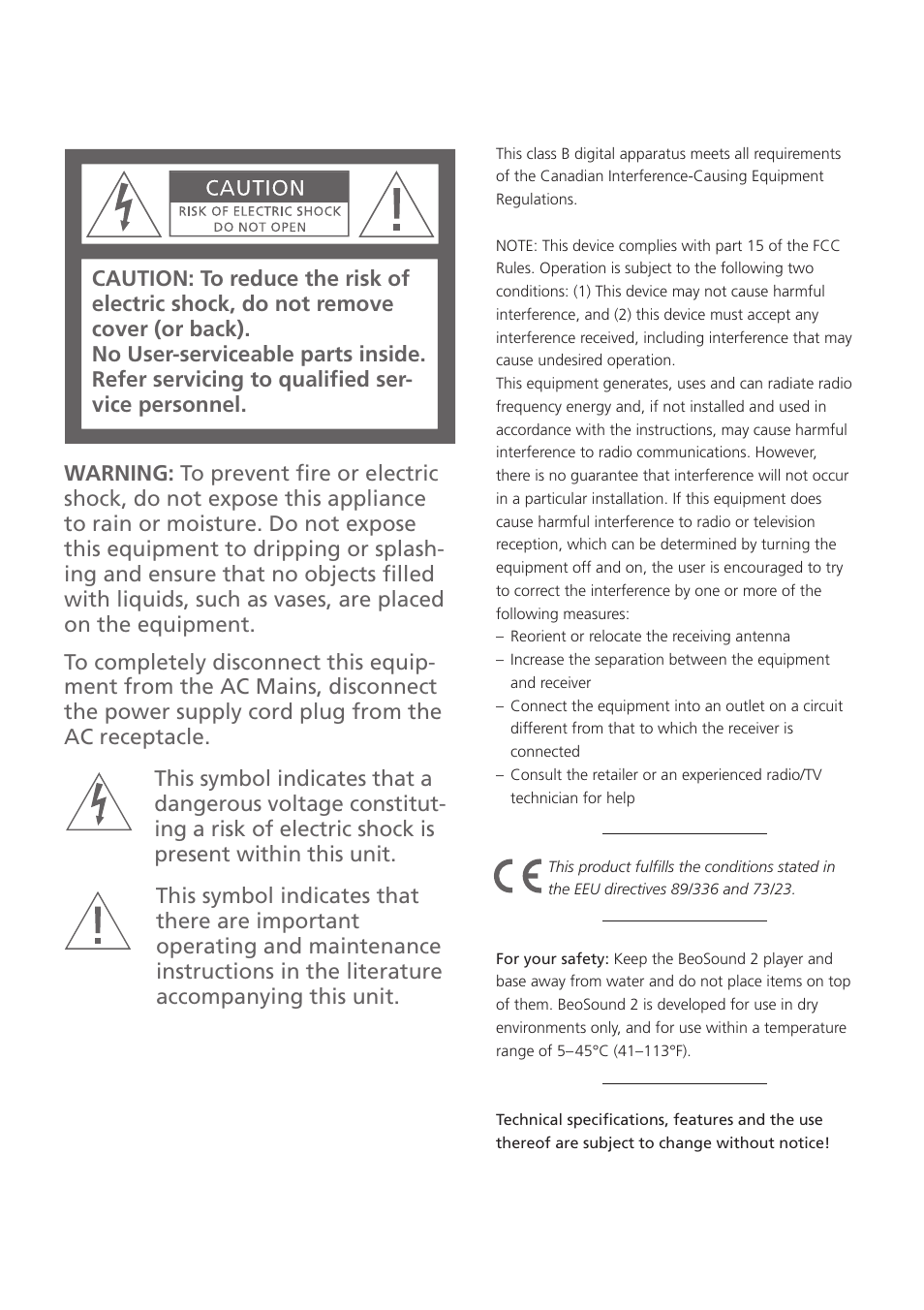 Bang & Olufsen BeoSound 2 - User Guide User Manual | Page 2 / 48