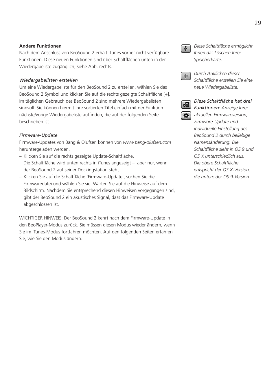 Bang & Olufsen BeoSound 2 - User Guide User Manual | Page 29 / 48