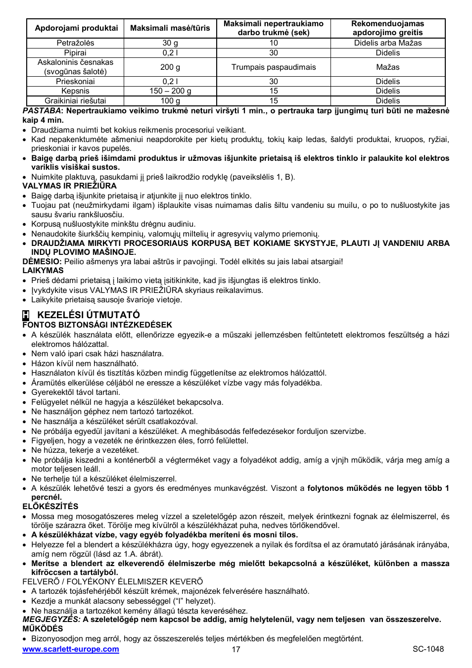 Scarlett SC-1048 User Manual | Page 17 / 22