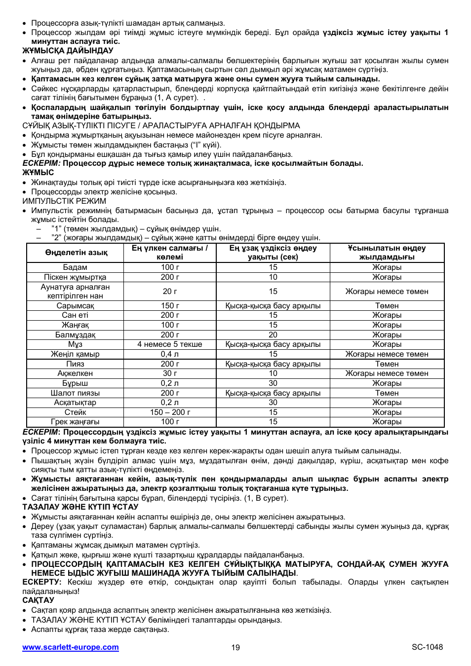 Scarlett SC-1048 User Manual | Page 19 / 22