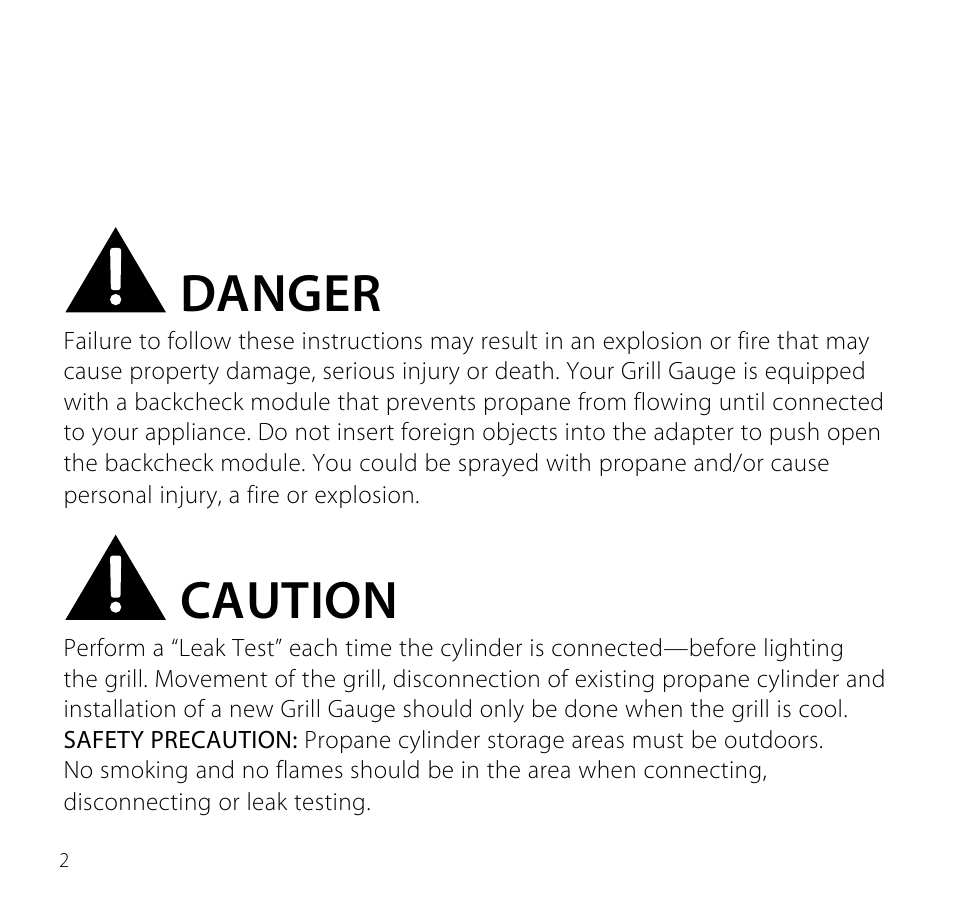 Danger, Caution | Brookstone Carbon Monoxide Alarm User Manual | Page 4 / 16