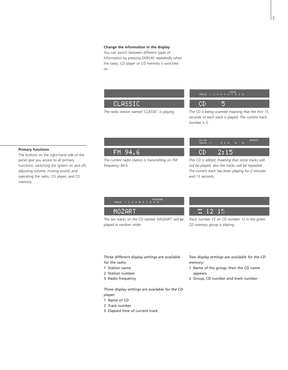 Bang & Olufsen BeoSound 3200 - User Guide User Manual | Page 7 / 48