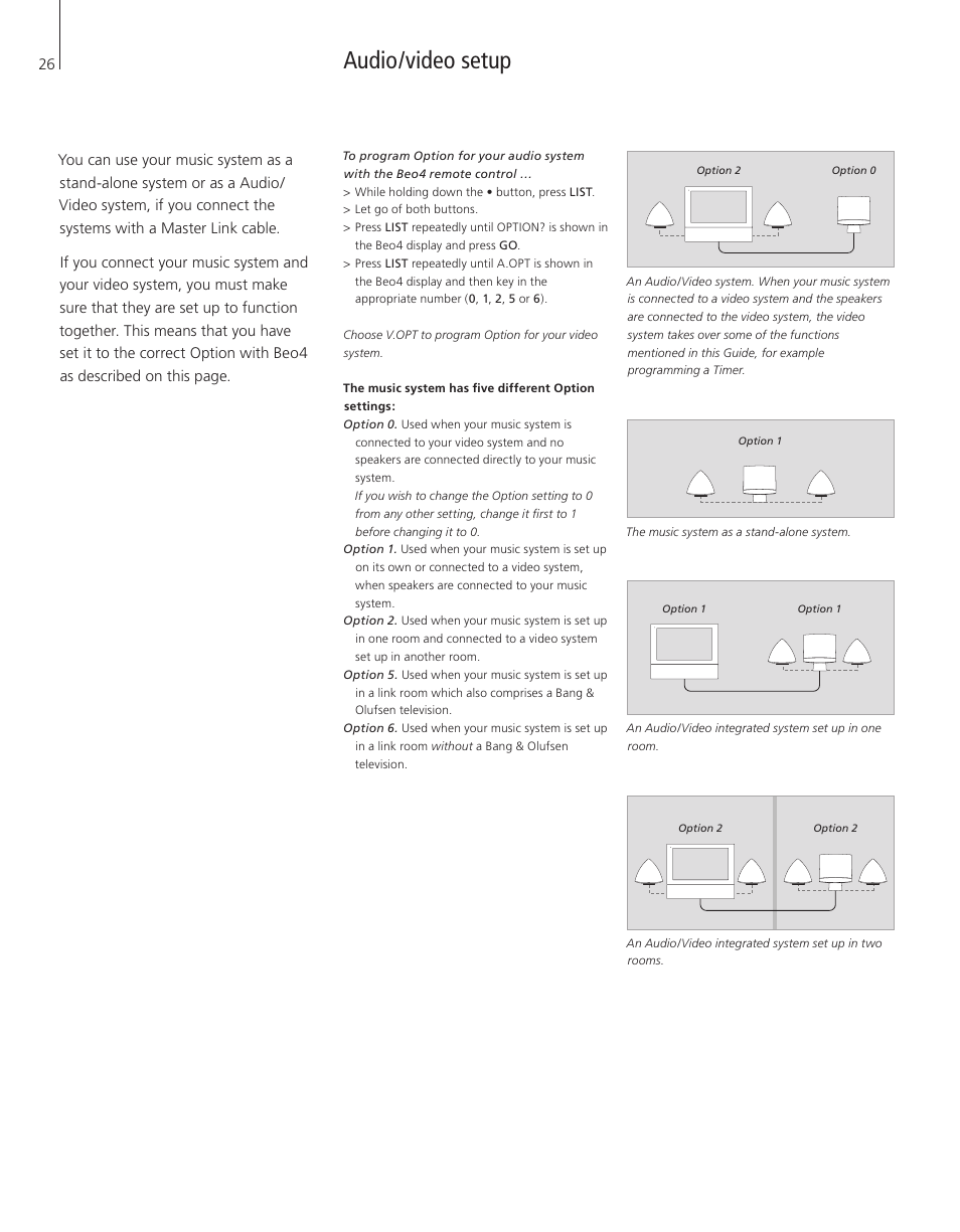 Audio/video setup | Bang & Olufsen BeoSound 4 - User Guide User Manual | Page 24 / 32