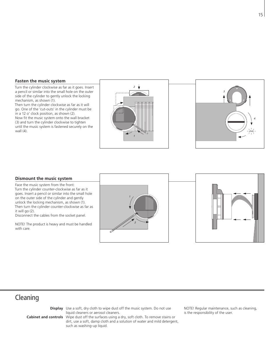 Cleaning | Bang & Olufsen BeoSound 5 Encore - Getting Started User Manual | Page 15 / 24