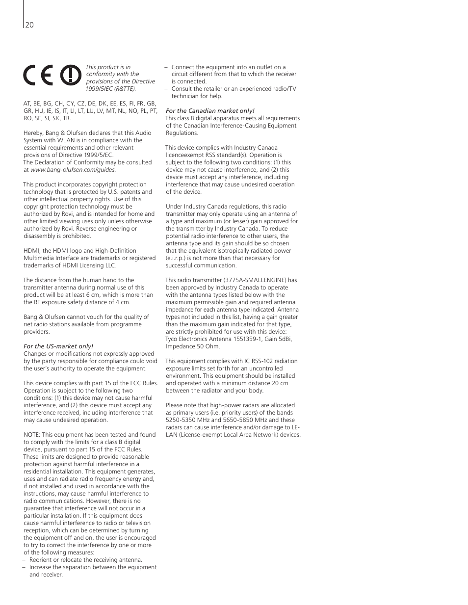 Bang & Olufsen BeoSound 5 Encore - Getting Started User Manual | Page 20 / 24