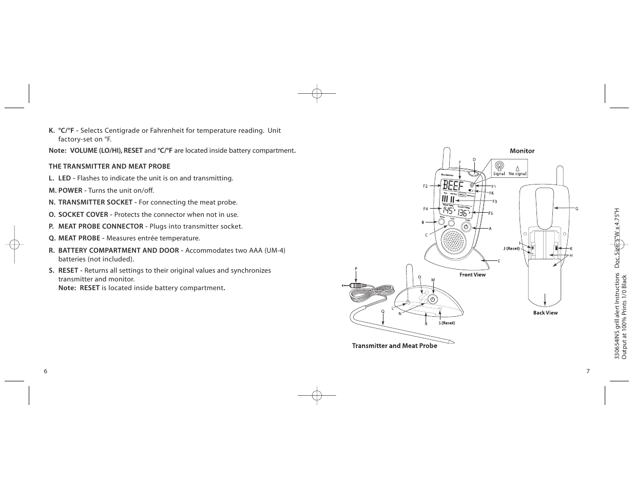 Brookstone Brookstone.grill alerttalkingremote thermometer 330654INS User Manual | Page 6 / 6