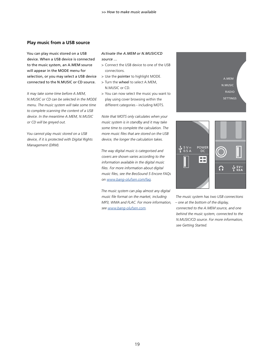 Bang & Olufsen BeoSound 5 Encore - User Guide User Manual | Page 19 / 25