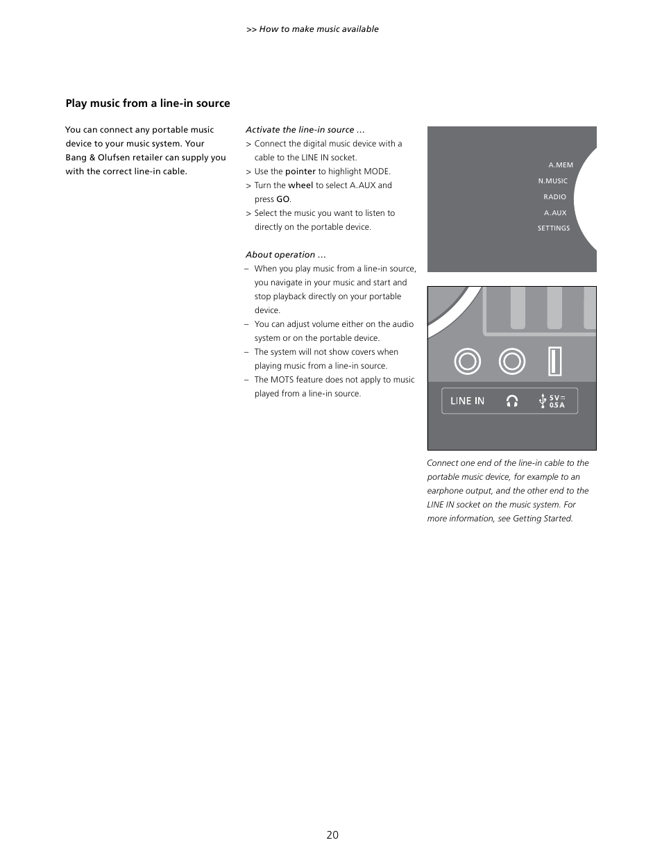 Bang & Olufsen BeoSound 5 Encore - User Guide User Manual | Page 20 / 25