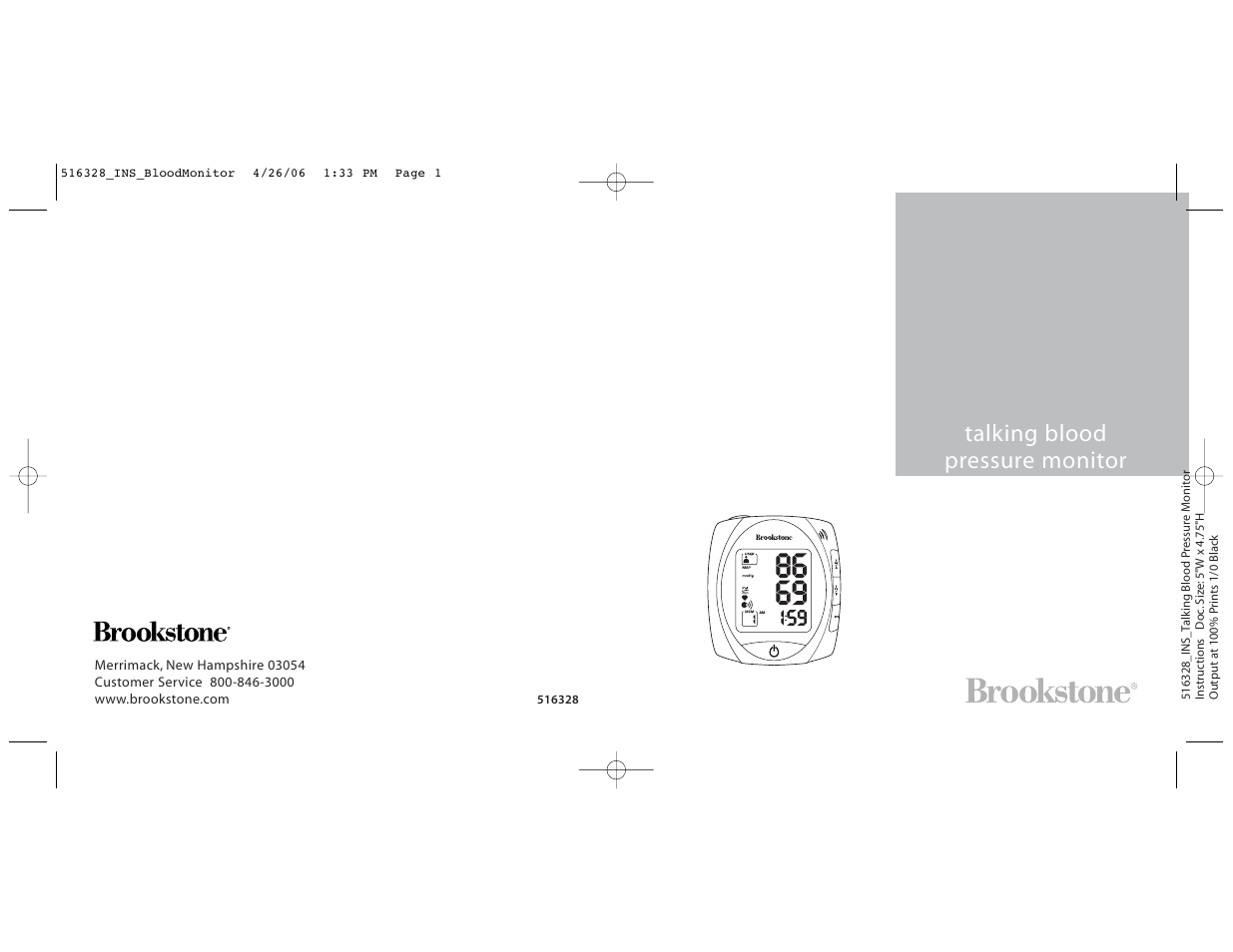 Brookstone Talking Blood Pressure Monitor 516328 User Manual | 12 pages