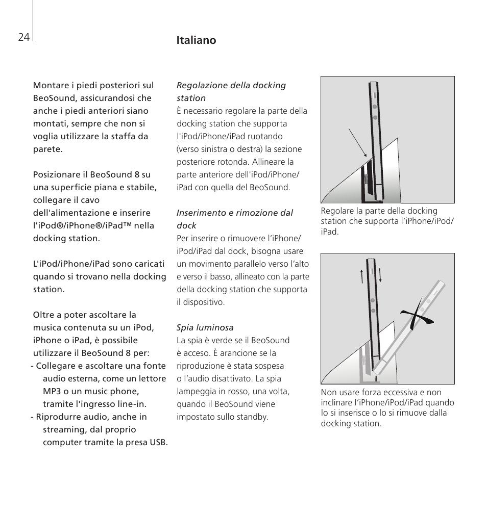 Italiano | Bang & Olufsen BeoSound 8 - User Guide User Manual | Page 24 / 76