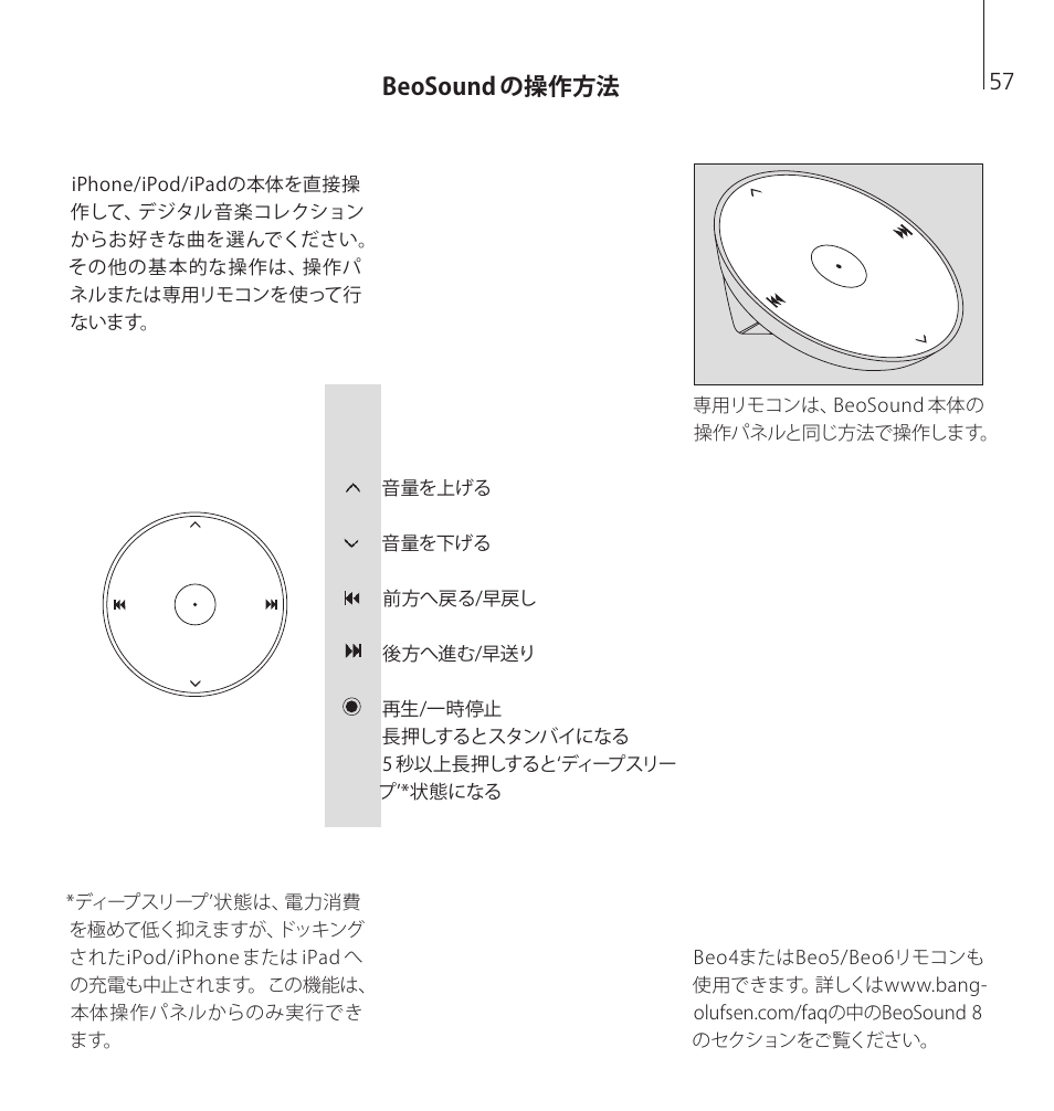 Beosound の操作方法 | Bang & Olufsen BeoSound 8 - User Guide User Manual | Page 57 / 76