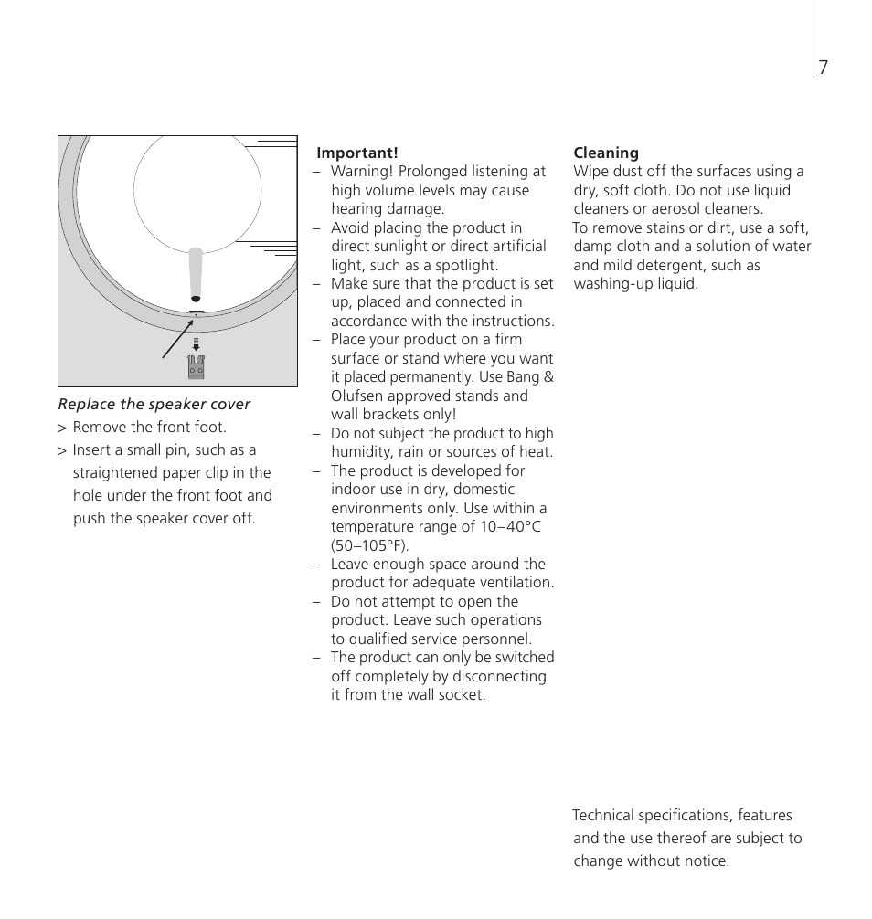 Bang & Olufsen BeoSound 8 - User Guide User Manual | Page 7 / 76