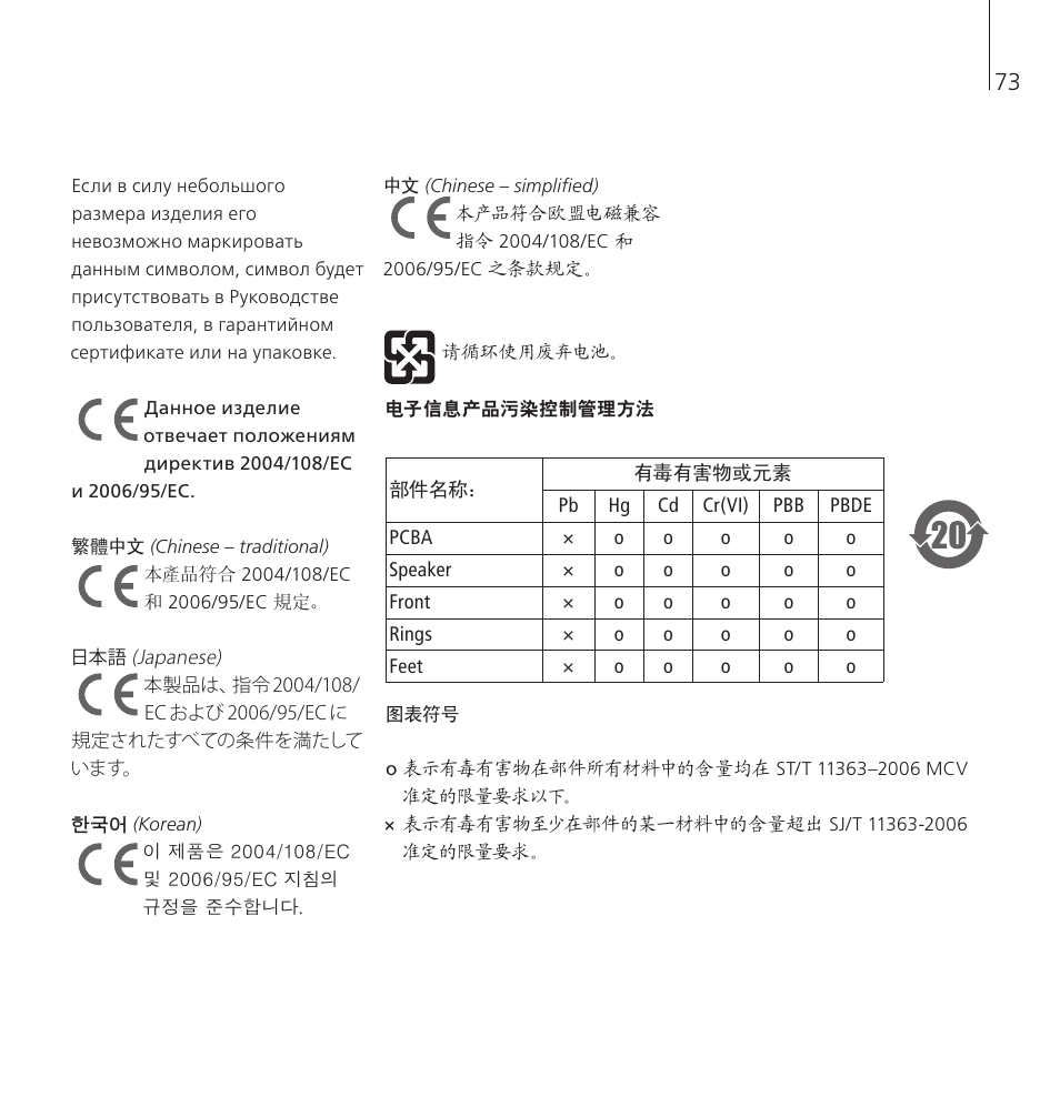 Bang & Olufsen BeoSound 8 - User Guide User Manual | Page 73 / 76