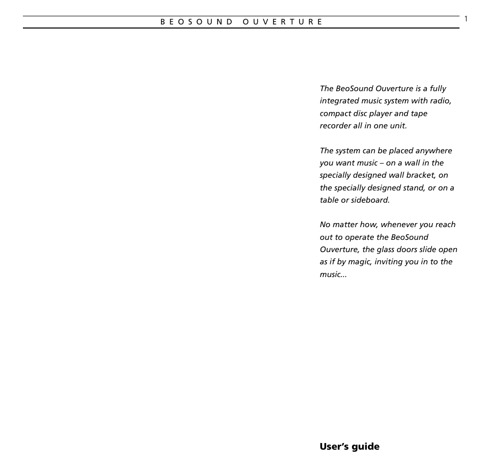 Bang & Olufsen BeoSound Ouverture - User Guide User Manual | 44 pages