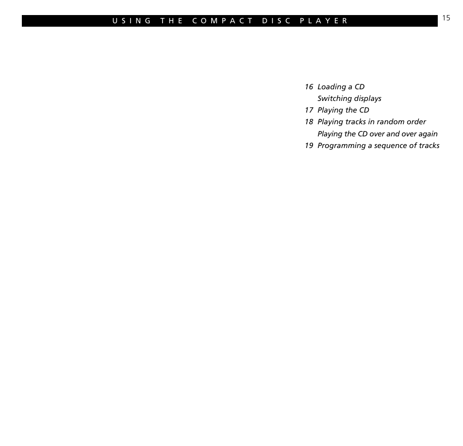 Using the cd player | Bang & Olufsen BeoSound Ouverture - User Guide User Manual | Page 15 / 44