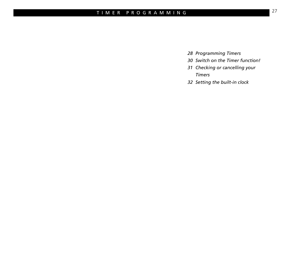 Timer programming | Bang & Olufsen BeoSound Ouverture - User Guide User Manual | Page 27 / 44