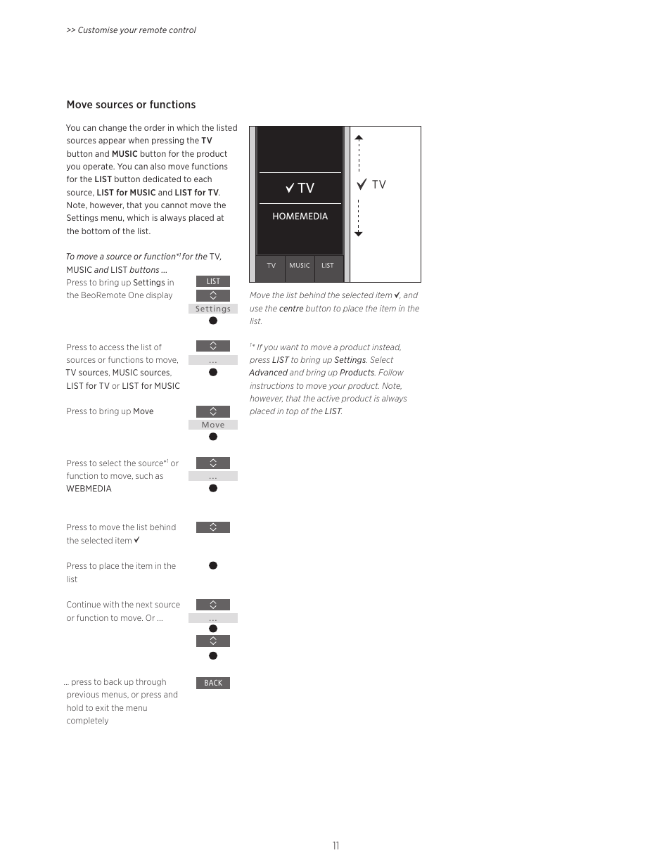 Bang & Olufsen BeoRemote One - User Guide User Manual | Page 11 / 24
