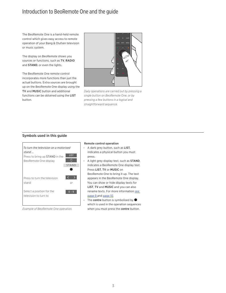 Introduction to beoremote one and the guide, Introduction to beoremote one, And the guide, 3 | Bang & Olufsen BeoRemote One - User Guide User Manual | Page 3 / 24