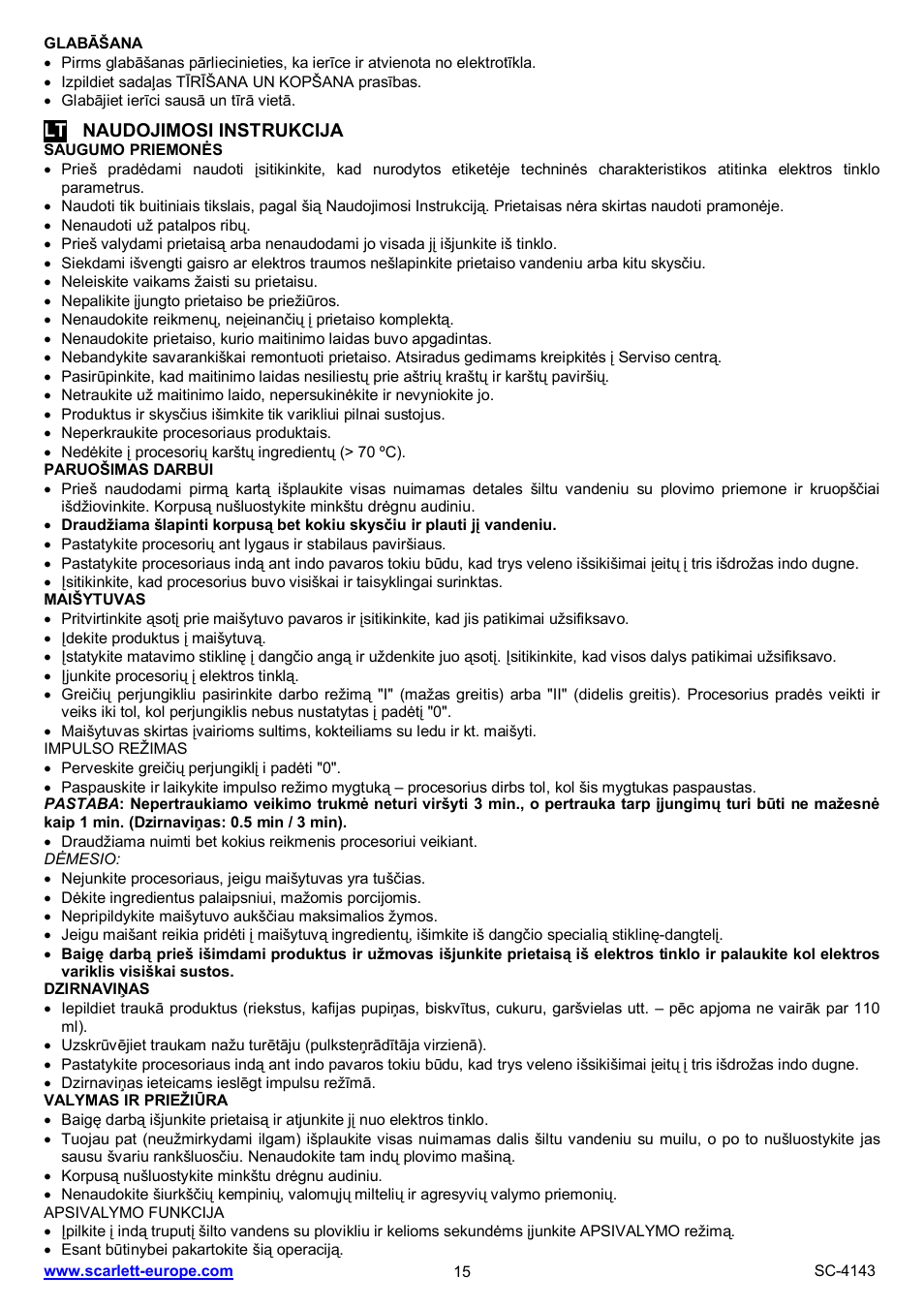 Scarlett SC-4143 User Manual | Page 15 / 20