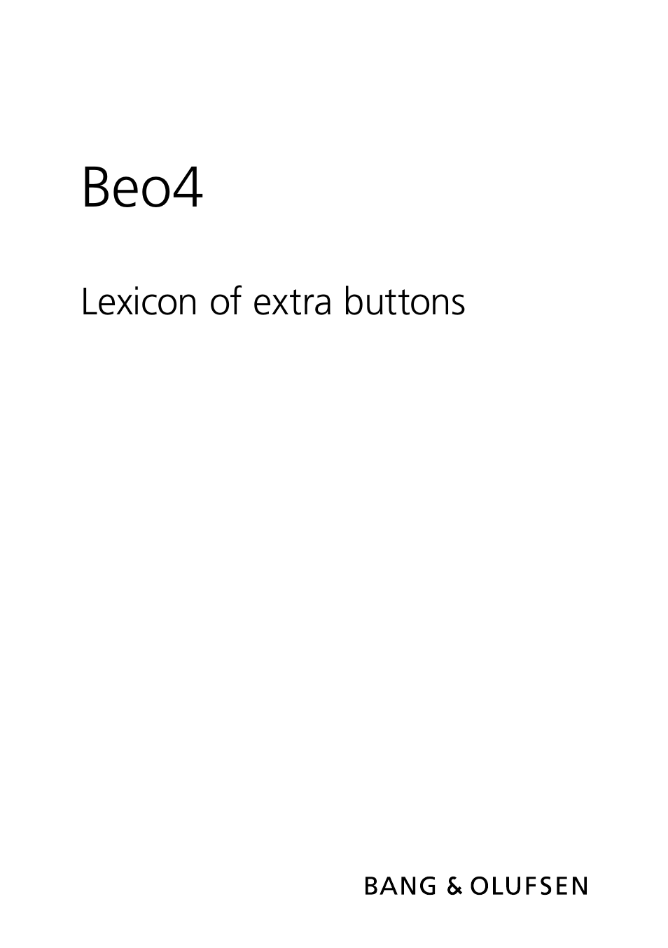 Bang & Olufsen Beo4 (w/ navigation button) - Lexicon User Manual | 8 pages