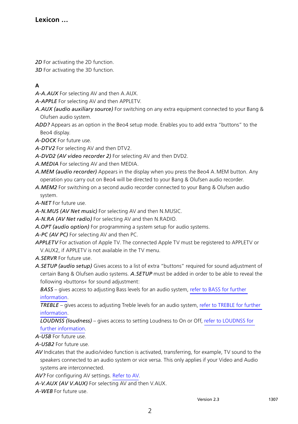 Lexicon … 2 | Bang & Olufsen Beo4 (w/ navigation button) - Lexicon User Manual | Page 2 / 8