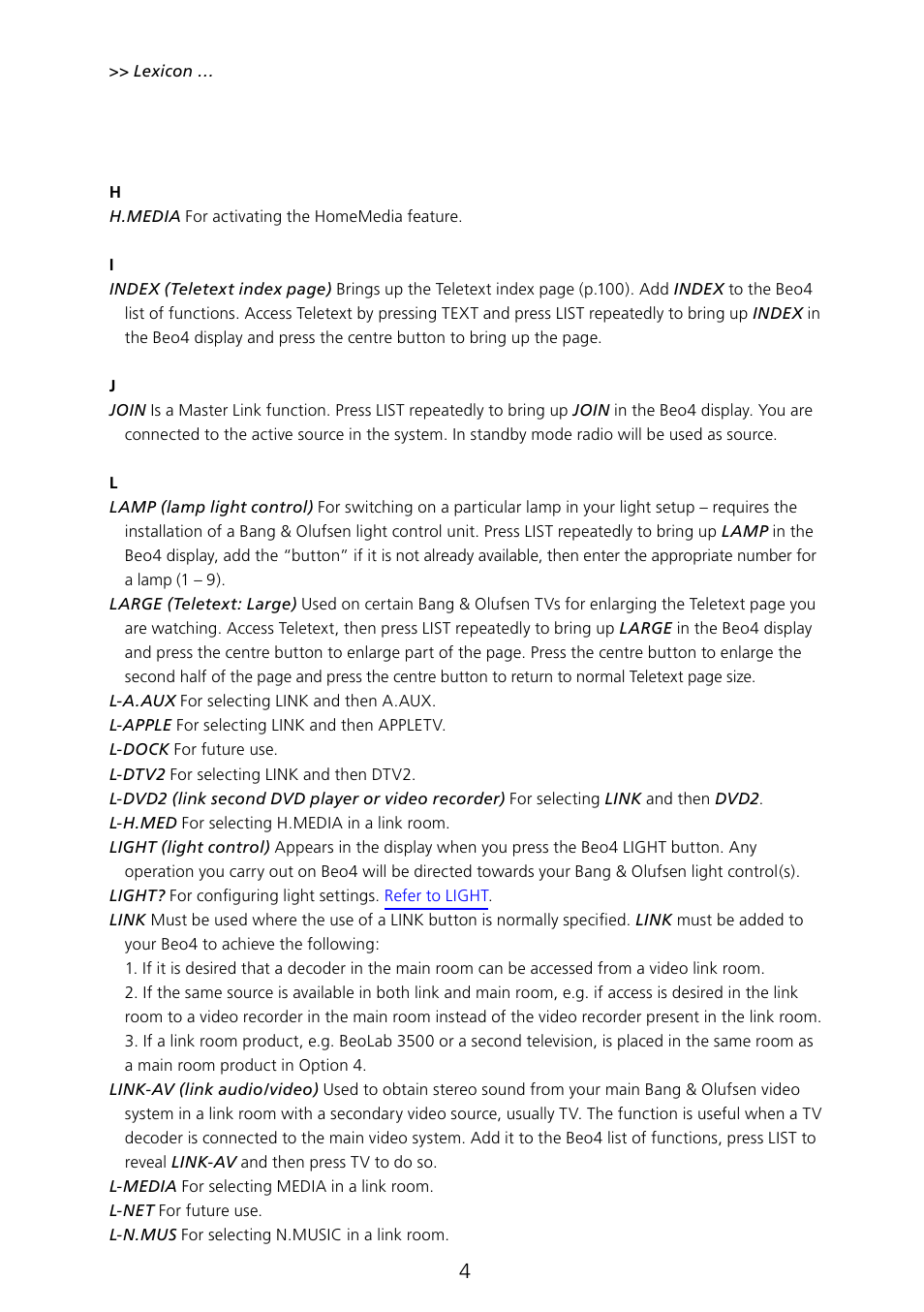 Bang & Olufsen Beo4 (w/ navigation button) - Lexicon User Manual | Page 4 / 8