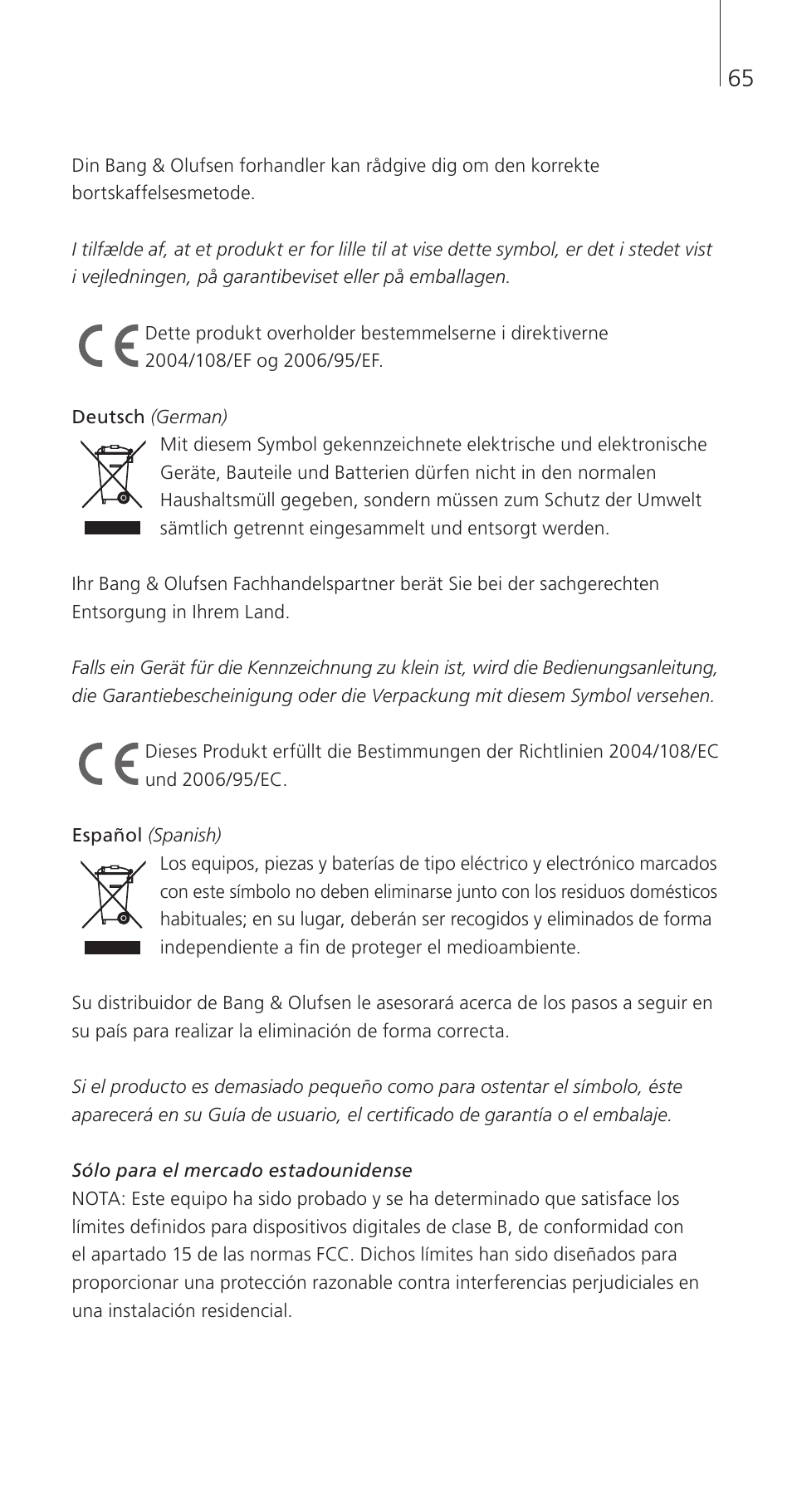 Bang & Olufsen Beo4 (w/ navigation button) - Getting Started User Manual | Page 67 / 80