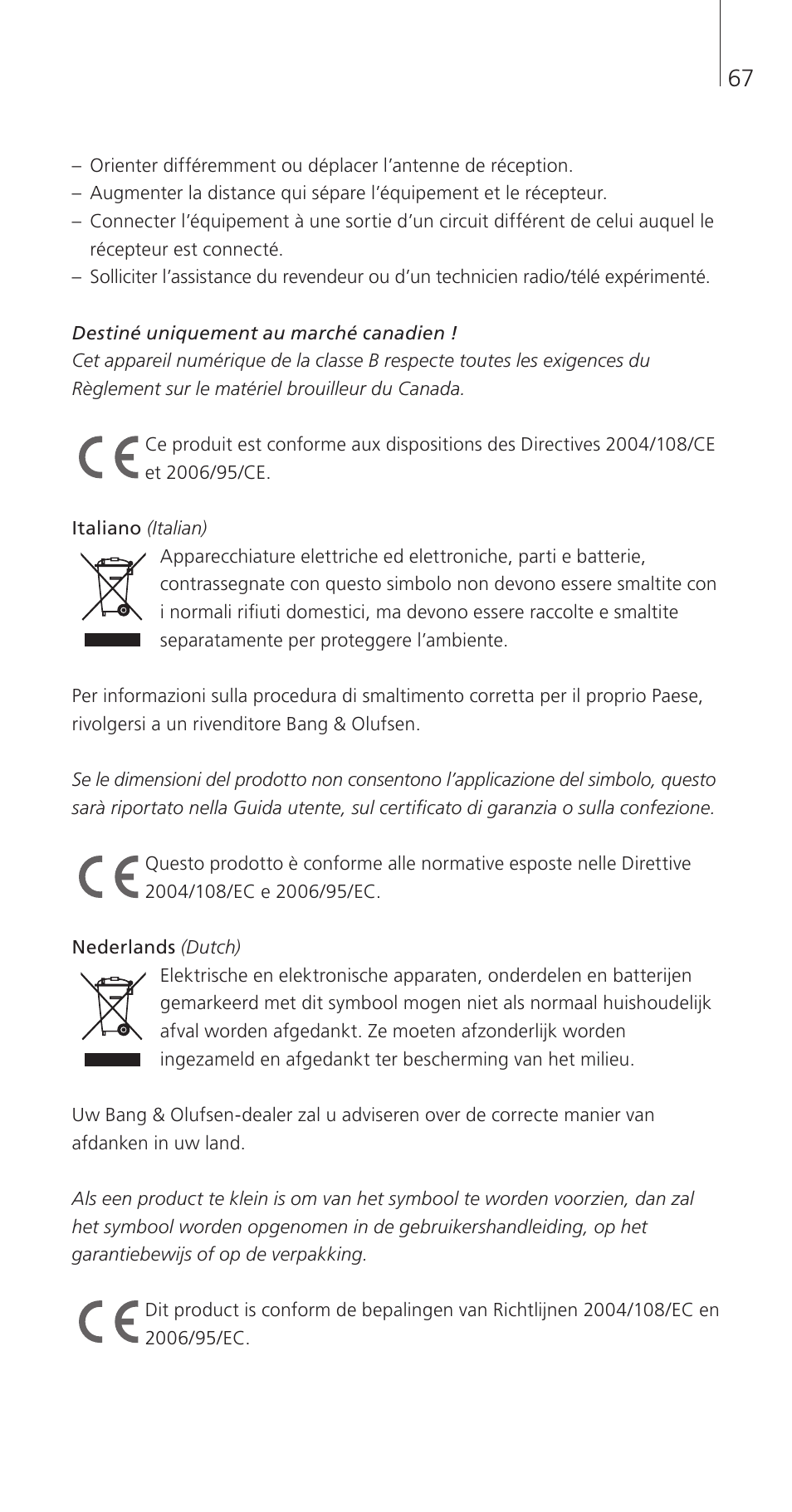 Bang & Olufsen Beo4 (w/ navigation button) - Getting Started User Manual | Page 69 / 80