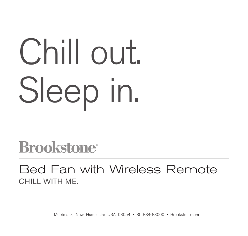 Brookstone Bed Fan with Wireless Remote 782019p User Manual | 16 pages