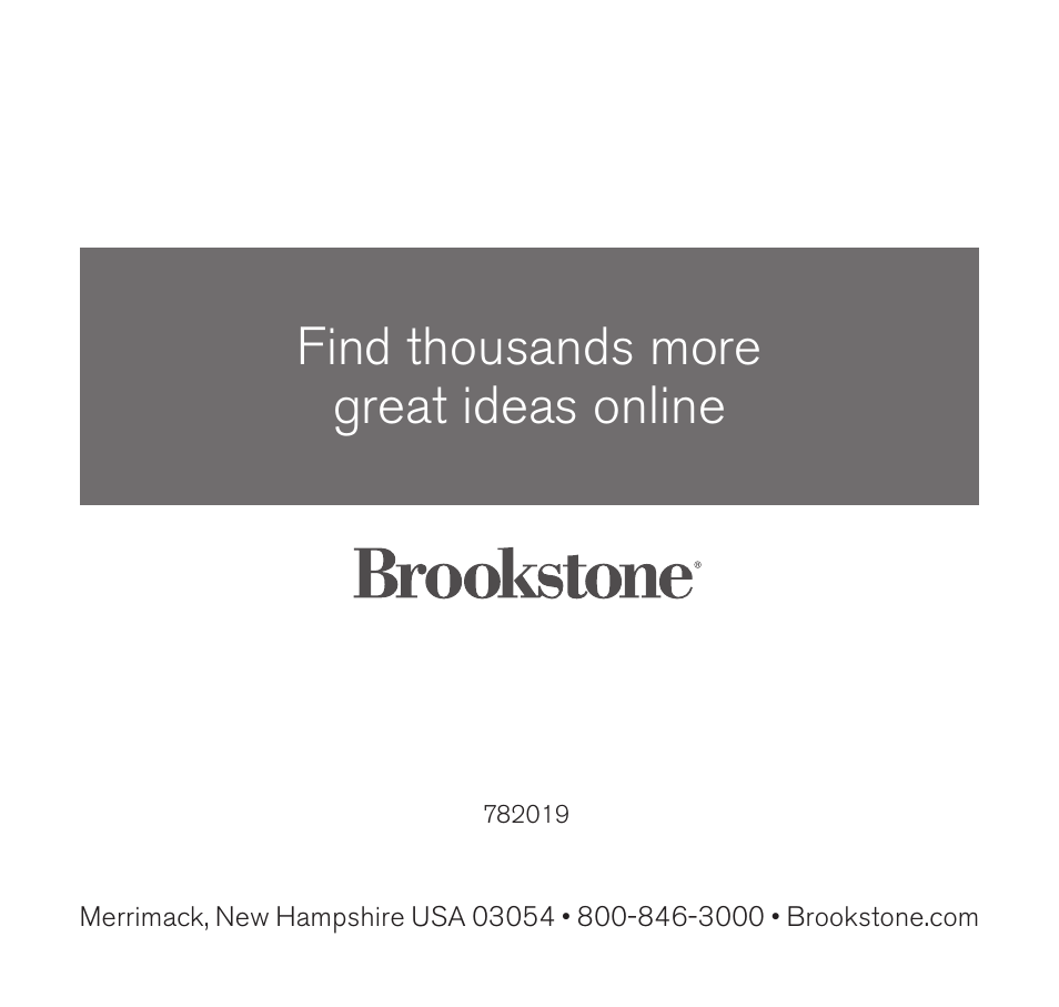Find thousands more great ideas online | Brookstone Bed Fan with Wireless Remote 782019p User Manual | Page 16 / 16