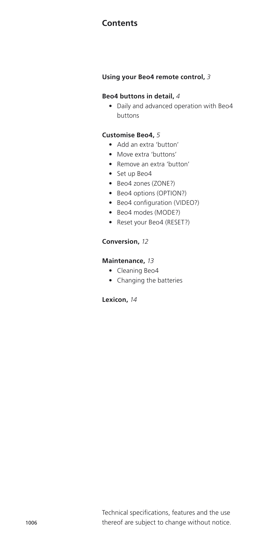 Bang & Olufsen Beo4 (w/ navigation button) - User Guide User Manual | Page 2 / 20