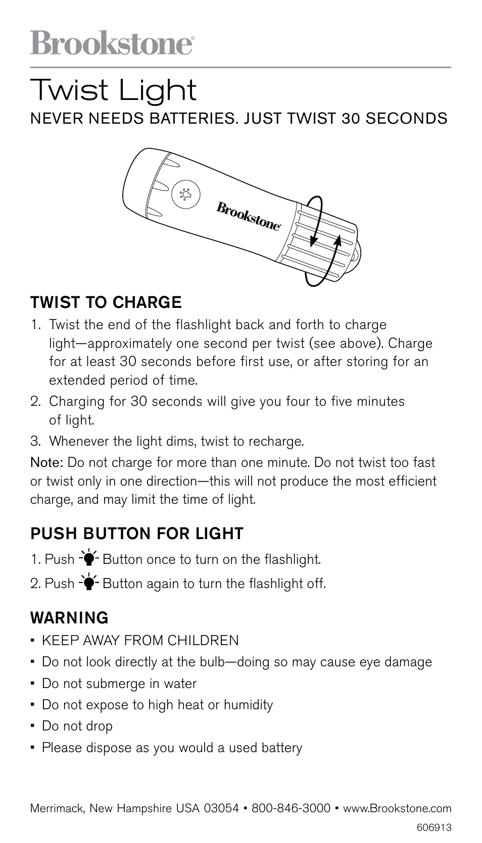 Brookstone Twist Light 606013 User Manual | 2 pages
