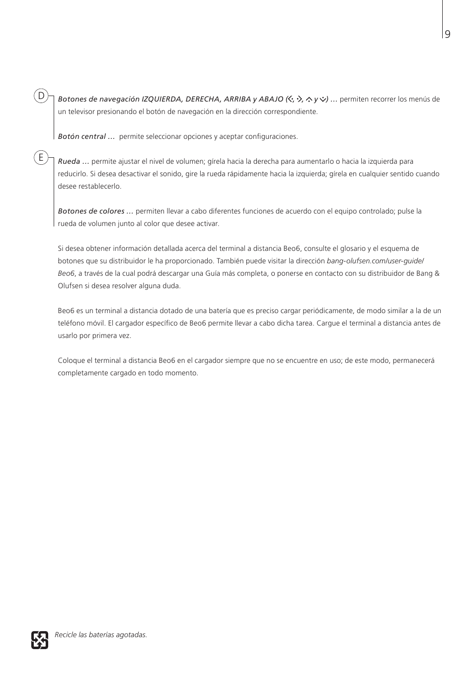 Bang & Olufsen Beo6 - Getting Started User Manual | Page 11 / 84