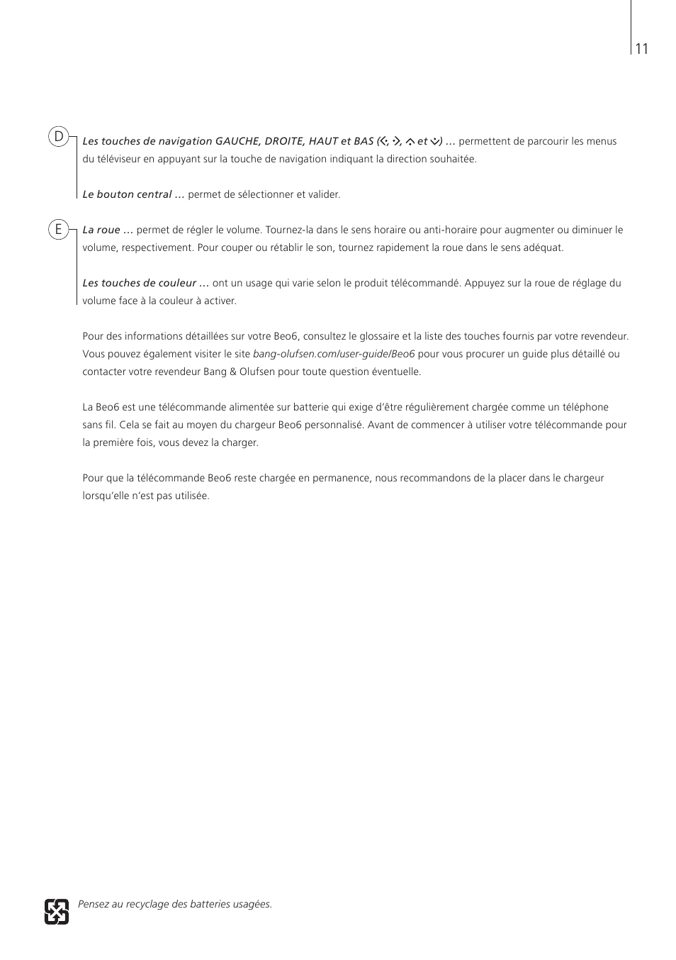 Bang & Olufsen Beo6 - Getting Started User Manual | Page 13 / 84