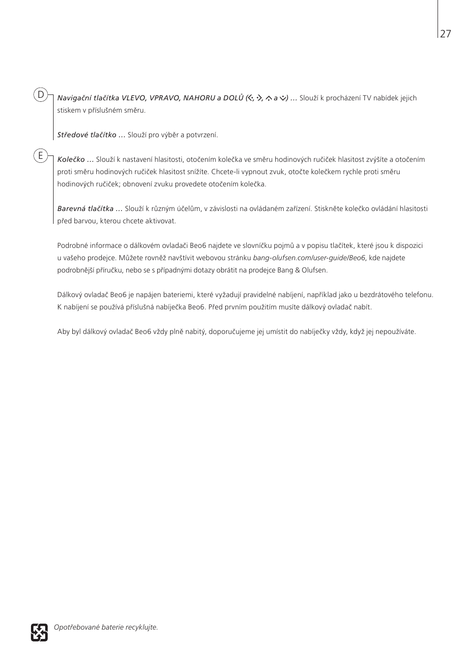 Bang & Olufsen Beo6 - Getting Started User Manual | Page 29 / 84