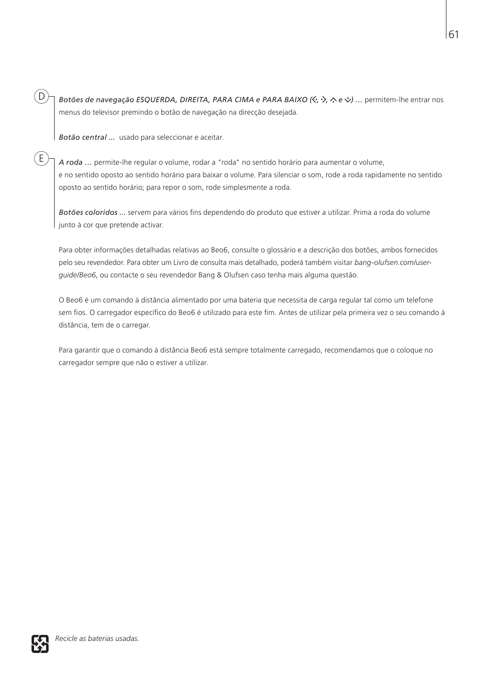 Bang & Olufsen Beo6 - Getting Started User Manual | Page 63 / 84