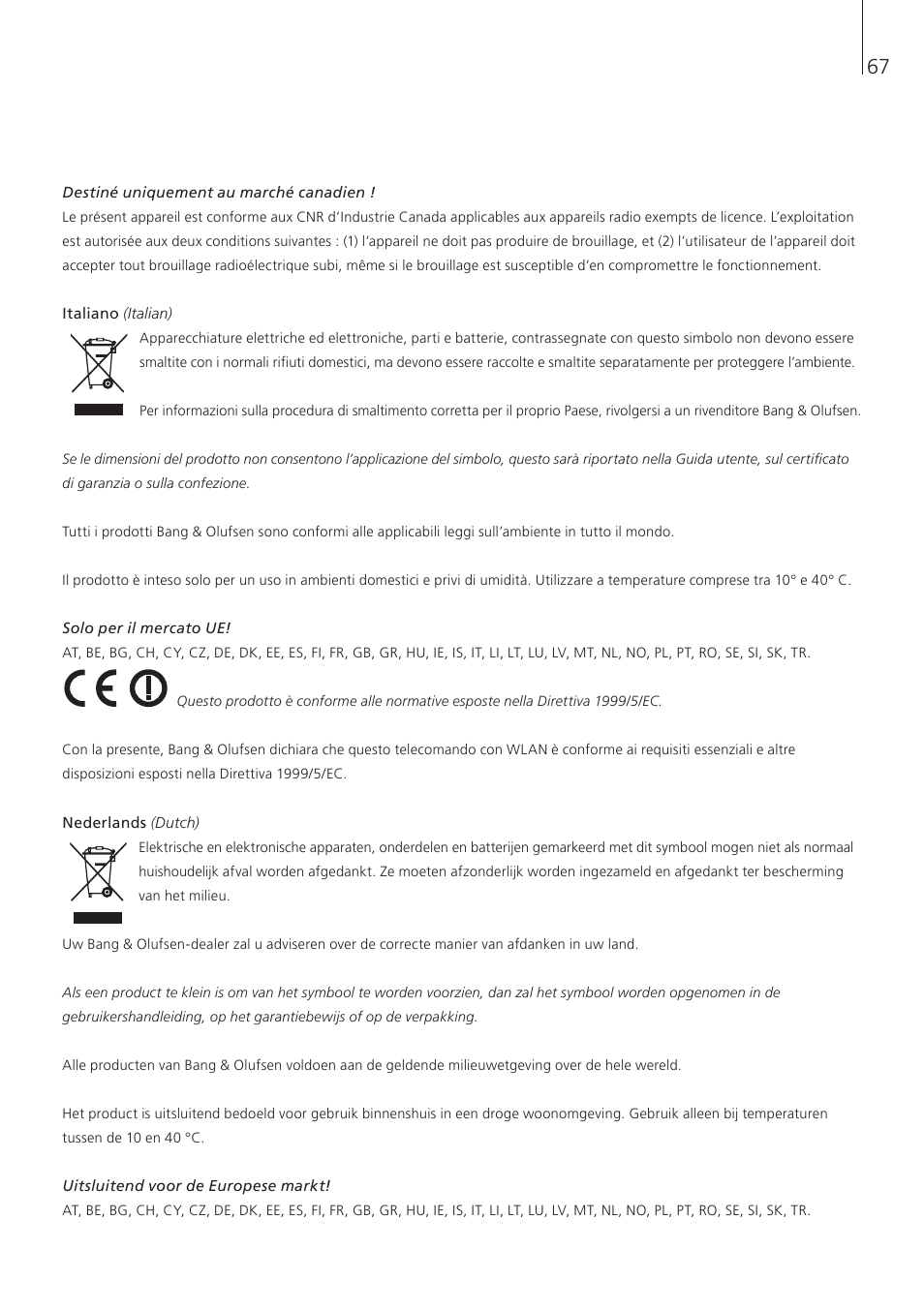 Bang & Olufsen Beo6 - Getting Started User Manual | Page 69 / 84