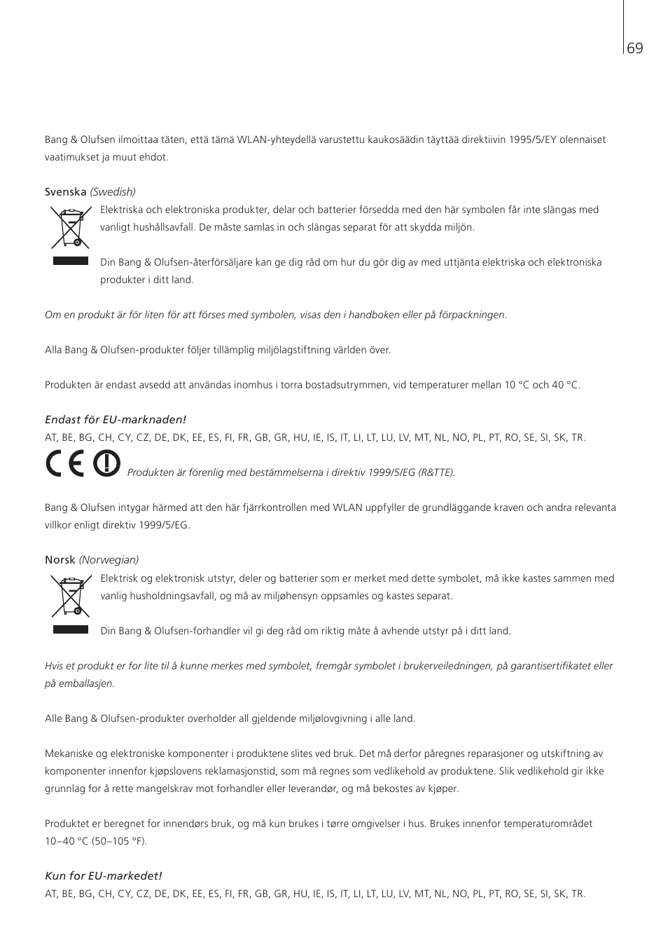 Bang & Olufsen Beo6 - Getting Started User Manual | Page 71 / 84