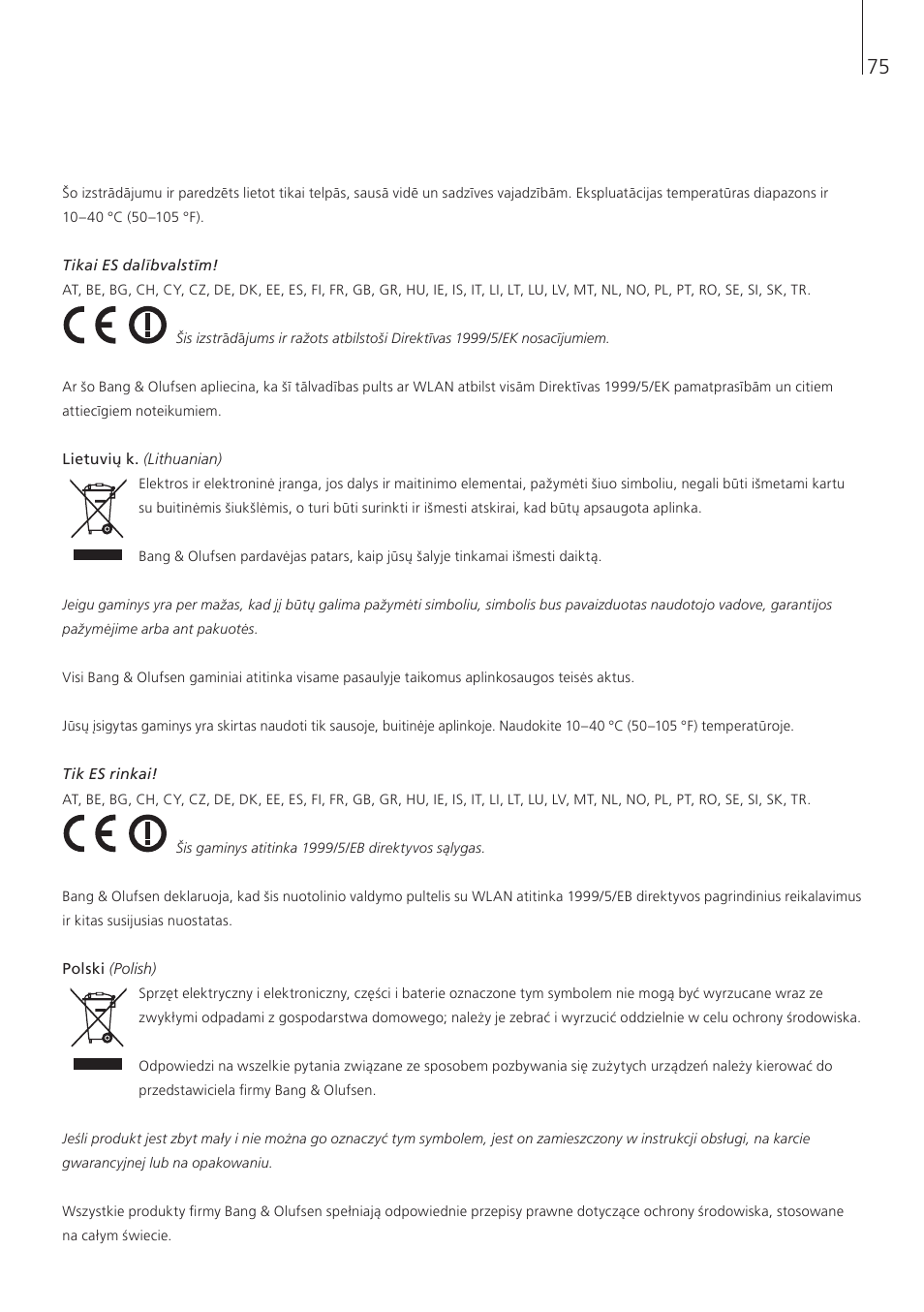Bang & Olufsen Beo6 - Getting Started User Manual | Page 77 / 84