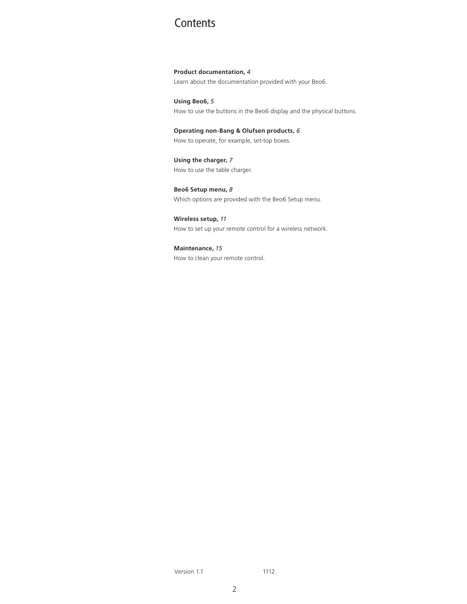 Bang & Olufsen Beo6 - User Guide User Manual | Page 2 / 15