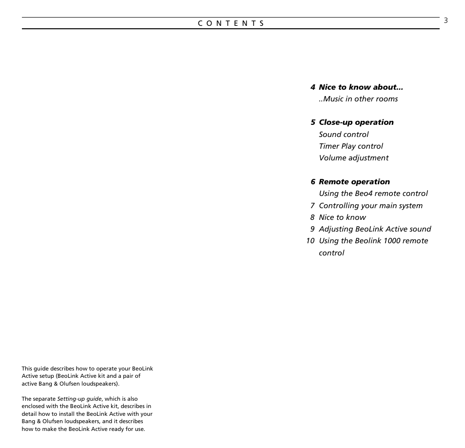 Bang & Olufsen BeoLink Active - User Guide User Manual | Page 3 / 12