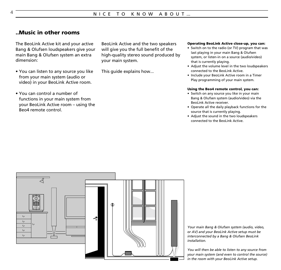 Nice to know about, Music in other rooms | Bang & Olufsen BeoLink Active - User Guide User Manual | Page 4 / 12