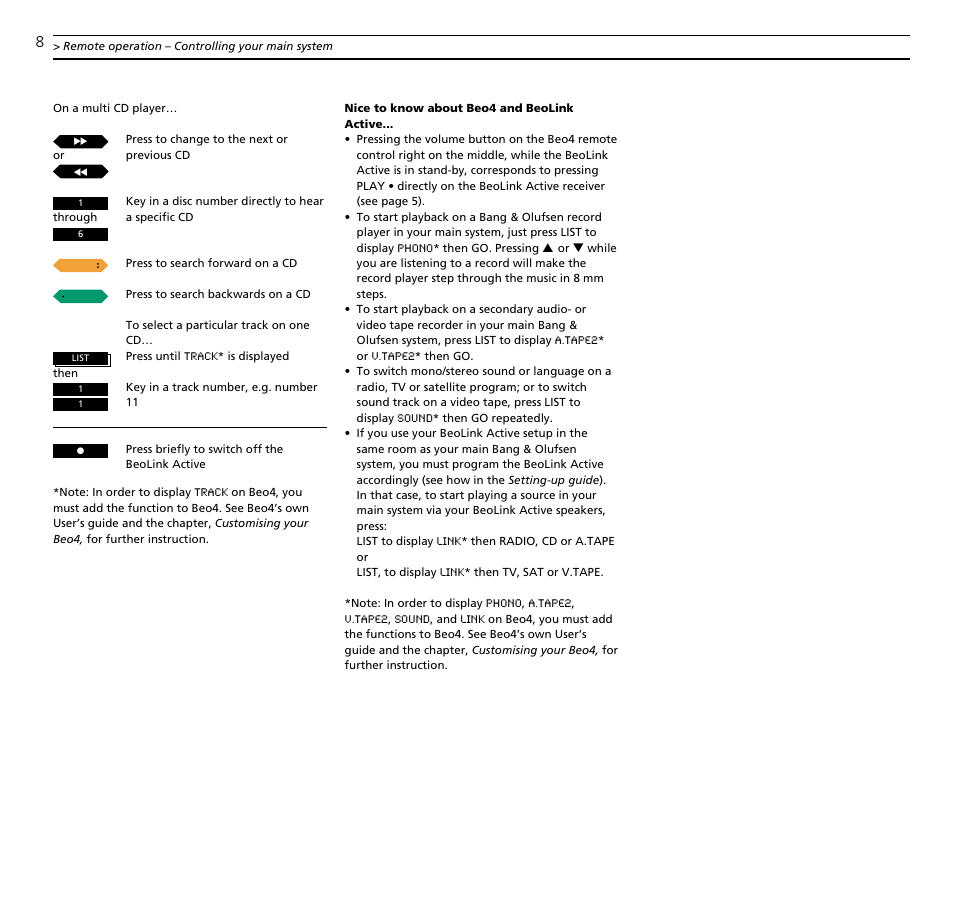 Nice to know | Bang & Olufsen BeoLink Active - User Guide User Manual | Page 8 / 12