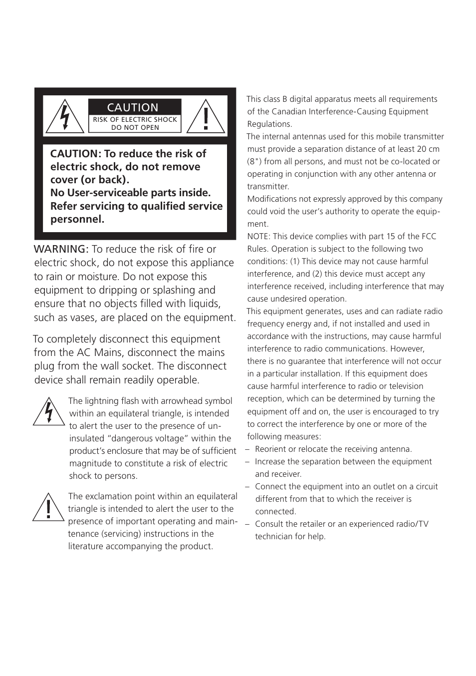 Caution | Bang & Olufsen BeoLink Wireless 1 - User Guide User Manual | Page 2 / 20