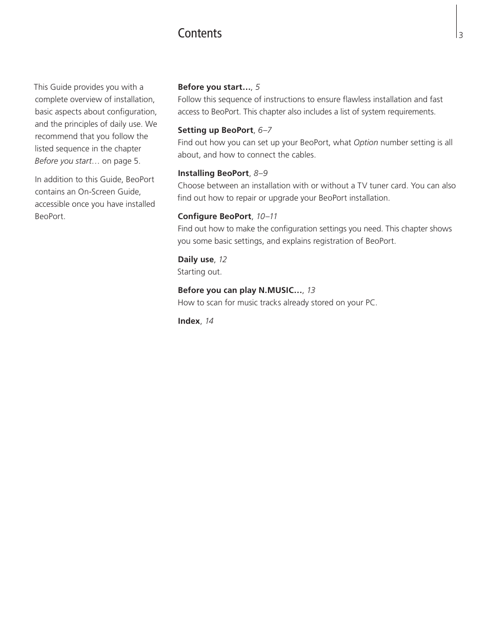 Bang & Olufsen BeoPort - User Guide User Manual | Page 3 / 16