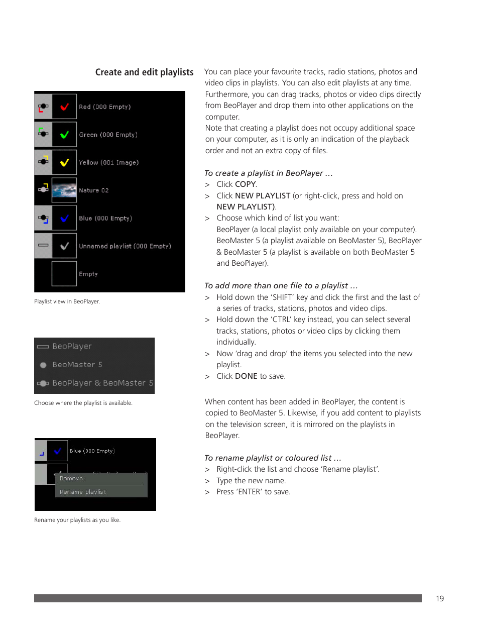 Bang & Olufsen BeoPlayer - User Guide User Manual | Page 19 / 52