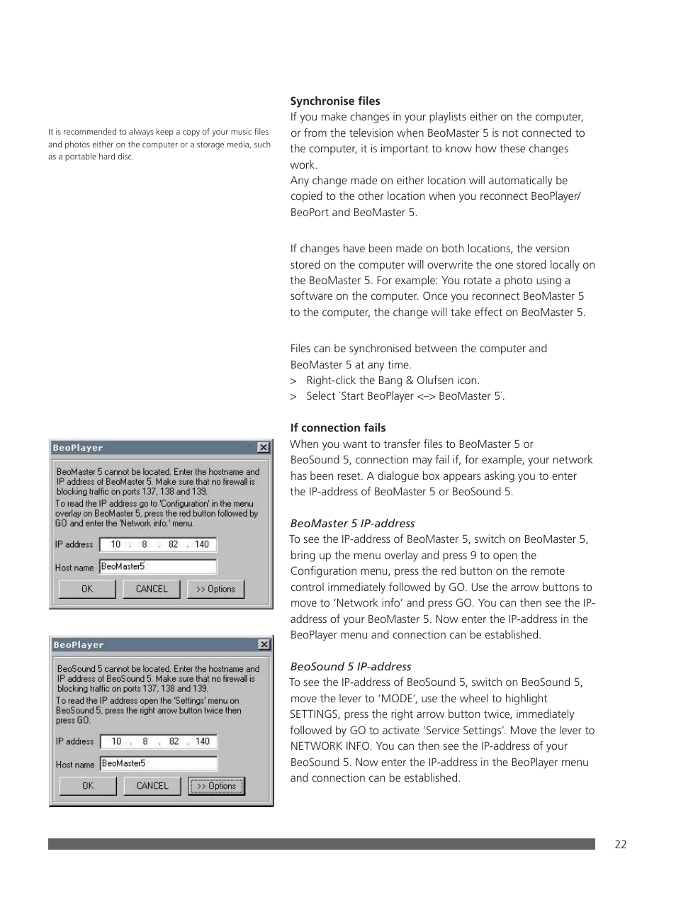 Bang & Olufsen BeoPlayer - User Guide User Manual | Page 22 / 52